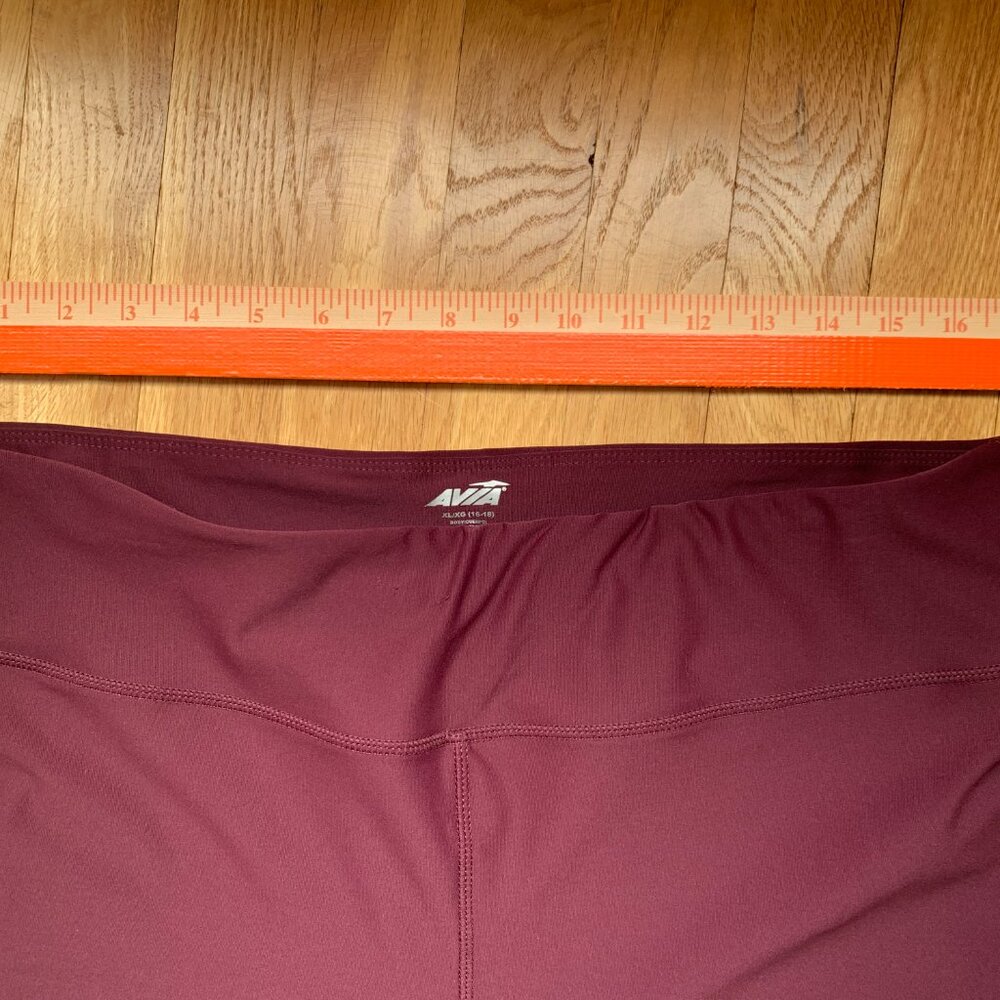 NWOT Avia Leggings Womens XL Maroon Wine and Pink - Picture 8 of 9